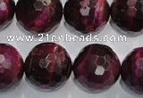 CTE977 15.5 inches 18mm faceted round dyed red tiger eye beads