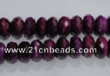 CTE981 15.5 inches 6*10mm faceted rondelle dyed red tiger eye beads