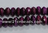 CTE981 15.5 inches 6*10mm faceted rondelle dyed red tiger eye beads