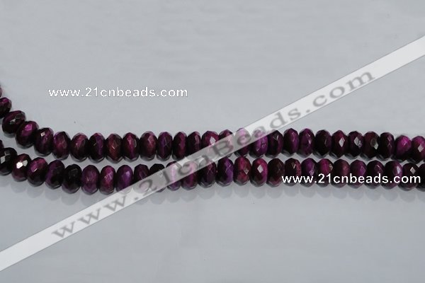 CTE982 15.5 inches 8*12mm faceted rondelle dyed red tiger eye beads