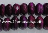 CTE983 15.5 inches 10*14mm faceted rondelle dyed red tiger eye beads