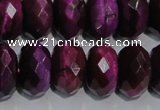 CTE984 15.5 inches 12*16mm faceted rondelle dyed red tiger eye beads