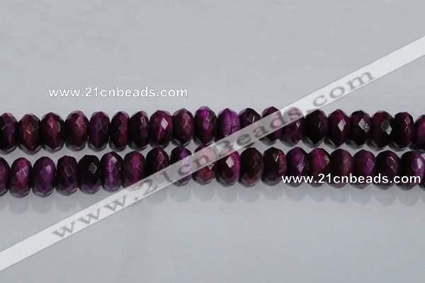 CTE984 15.5 inches 12*16mm faceted rondelle dyed red tiger eye beads