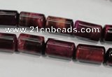 CTE989 15.5 inches 8*14mm tube dyed red tiger eye beads wholesale