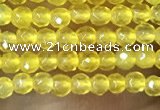 CTG1002 15.5 inches 2mm faceted round tiny yellow agate beads