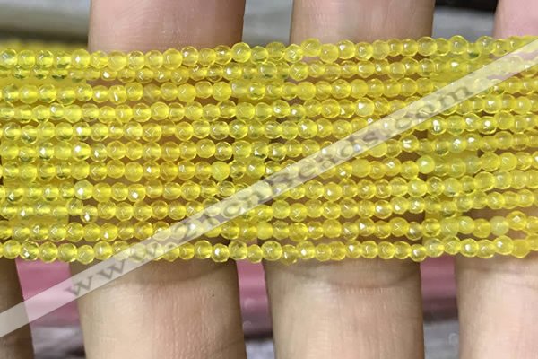 CTG1002 15.5 inches 2mm faceted round tiny yellow agate beads