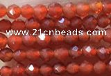 CTG1004 15.5 inches 2mm faceted round tiny red agate beads