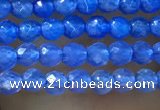 CTG1006 15.5 inches 2mm faceted round tiny blue agate beads