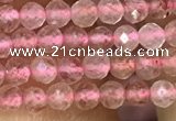 CTG1019 15.5 inches 2mm faceted round tiny strawberry quartz beads