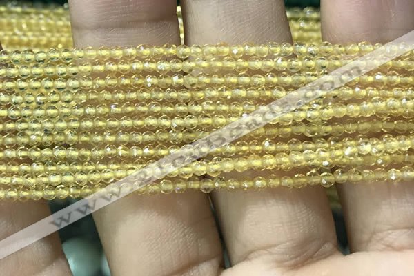 CTG1021 15.5 inches 2mm faceted round tiny citrine beads