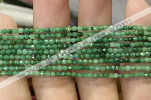 CTG1036 15.5 inches 2mm faceted round tiny African jade beads