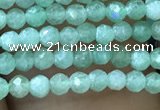 CTG1037 15.5 inches 2mm faceted round tiny green aventurine beads