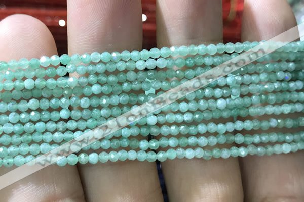 CTG1037 15.5 inches 2mm faceted round tiny green aventurine beads