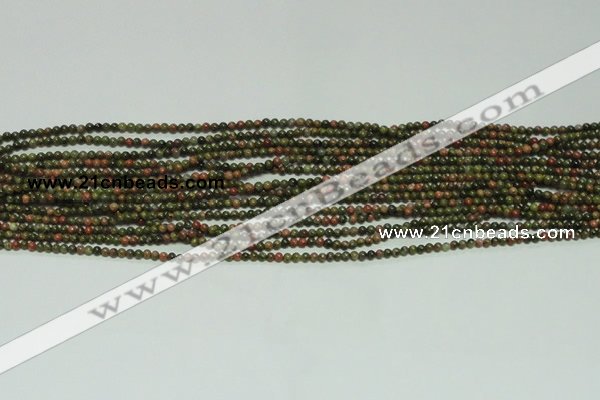CTG104 15.5 inches 2mm round tiny unakite gemstone beads wholesale