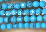 CTG1054 15.5 inches 2mm faceted round tiny turquoise beads