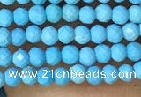 CTG1055 15.5 inches 2mm faceted round tiny turquoise beads