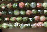 CTG1060 15.5 inches 2mm faceted round tiny unakite gemstone beads