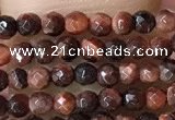 CTG1063 15.5 inches 2mm faceted round tiny red tiger eye beads