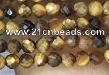 CTG1064 15.5 inches 2mm faceted round tiny yellow tiger eye beads