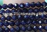 CTG1067 15.5 inches 2mm faceted round tiny blue goldstone beads
