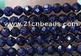 CTG1067 15.5 inches 2mm faceted round tiny blue goldstone beads