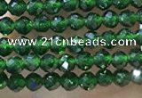 CTG1068 15.5 inches 2mm faceted round tiny green goldstone beads