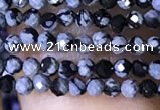 CTG1072 15.5 inches 2mm faceted round tiny snowflake obsidian beads