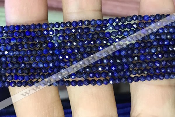 CTG1074 15.5 inches 2mm faceted round tiny dyed lapis lazuli  beads