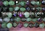 CTG1082 15.5 inches 2mm faceted round tiny ruby zoisite beads