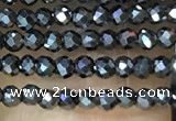 CTG1085 15.5 inches 2mm faceted round tiny hematite beads