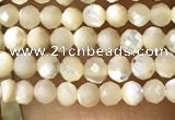 CTG1089 15.5 inches 2mm faceted round tiny mother of pearl beads