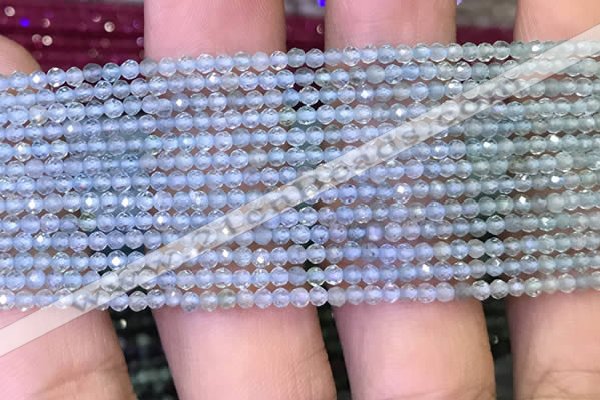 CTG1092 15.5 inches 2mm faceted round tiny quartz glass beads