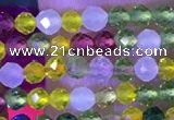 CTG1101 15.5 inches 2mm faceted round tiny quartz glass beads