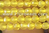 CTG1112 15.5 inches 3mm faceted round tiny yellow agate beads