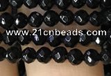 CTG1117 15.5 inches 3mm faceted round tiny black agate beads