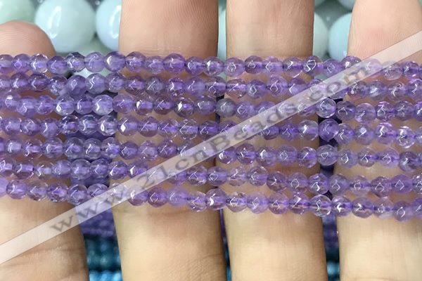 CTG1125 15.5 inches 3mm faceted round tiny amethyst beads