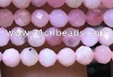 CTG1135 15.5 inches 3mm faceted round tiny pink opal beads