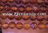 CTG1139 15.5 inches 3mm faceted round tiny orange garnet beads