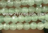 CTG1153 15.5 inches 3mm faceted round tiny green aventurine beads