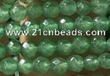 CTG1155 15.5 inches 3mm faceted round tiny green aventurine beads