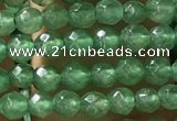 CTG1155 15.5 inches 3mm faceted round tiny green aventurine beads