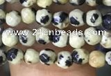 CTG1160 15.5 inches 3mm faceted round tiny dalmatian jasper beads