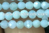 CTG1165 15.5 inches 3mm faceted round tiny amazonite beads