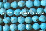 CTG1172 15.5 inches 3mm faceted round tiny turquoise beads
