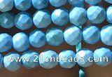 CTG1174 15.5 inches 3mm faceted round tiny turquoise beads