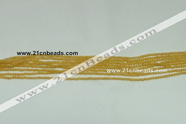 CTG118 15.5 inches 2mm round tiny yellow jade beads wholesale