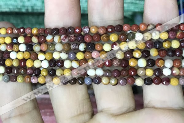 CTG1182 15.5 inches 3mm faceted round tiny mookaite gemstone beads