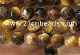 CTG1184 15.5 inches 3mm faceted round tiny yellow tiger eye beads