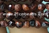 CTG1186 15.5 inches 3mm faceted round tiny red tiger eye beads