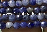 CTG1192 15.5 inches 3mm faceted round tiny blue spot stone beads